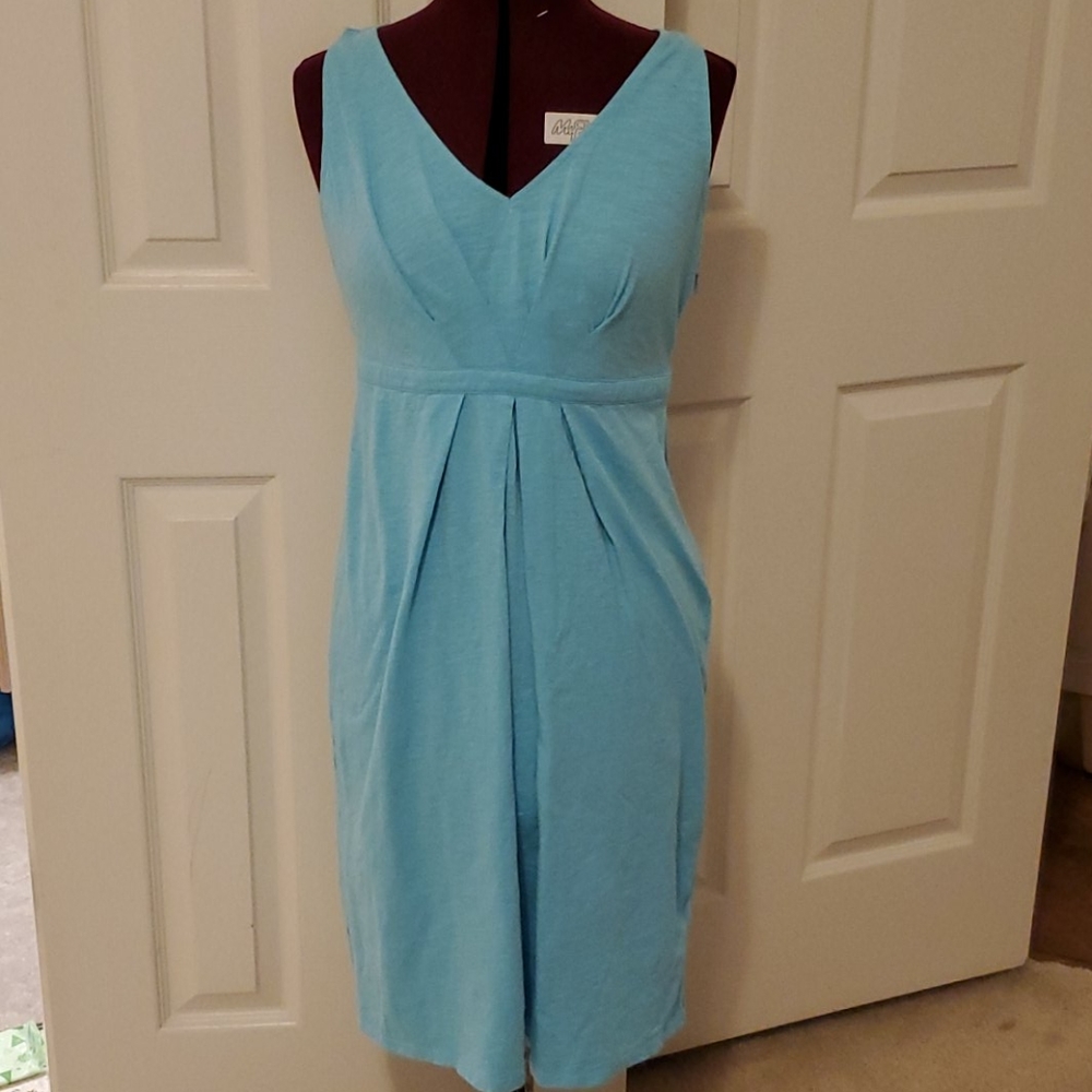 Boden turquois dress with pleating